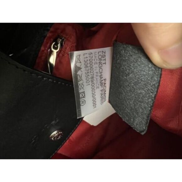 Longchamp LIMITED Black Lettering Logo Patch Leather XS Backpack New w/tag main image 6